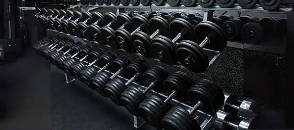 Činky a kotouče pro fitnesscentra