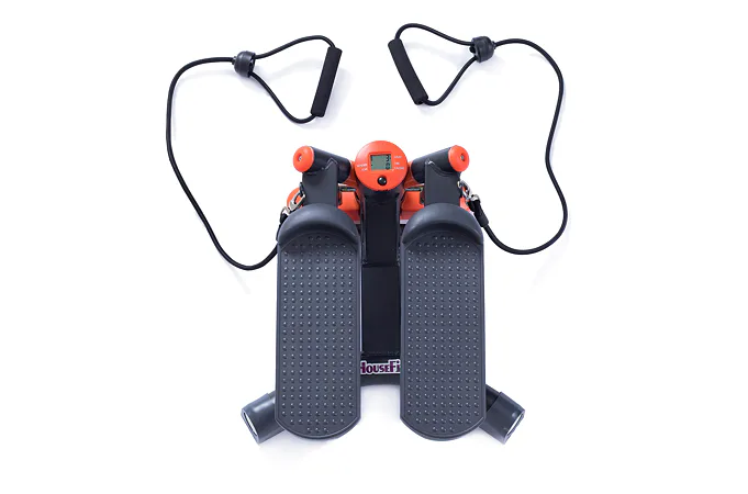 Twist Stepper HOUSEFIT SOIRA s posilňovacou gumou šedý