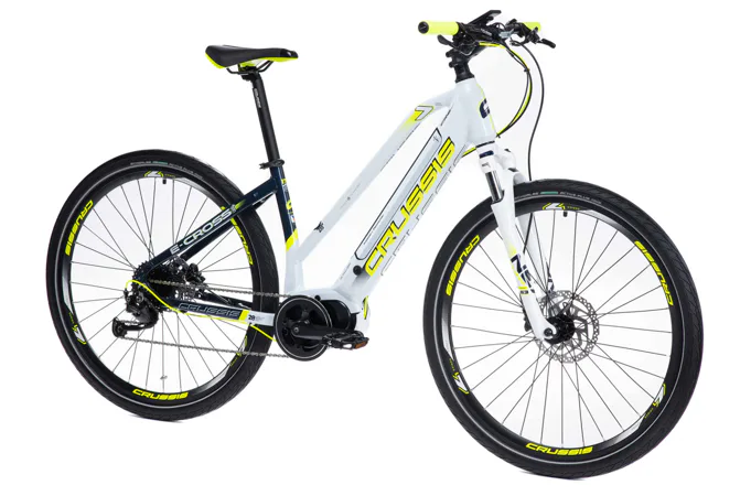 CRUSSIS e-Cross lady 7.6 17" bílo-žlutá 2021