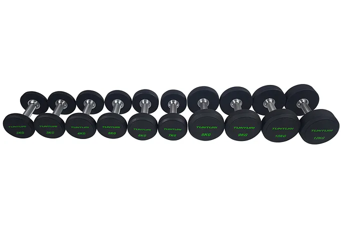 Sada jednoručných činiek TUNTURI Pre PU Dumbbell