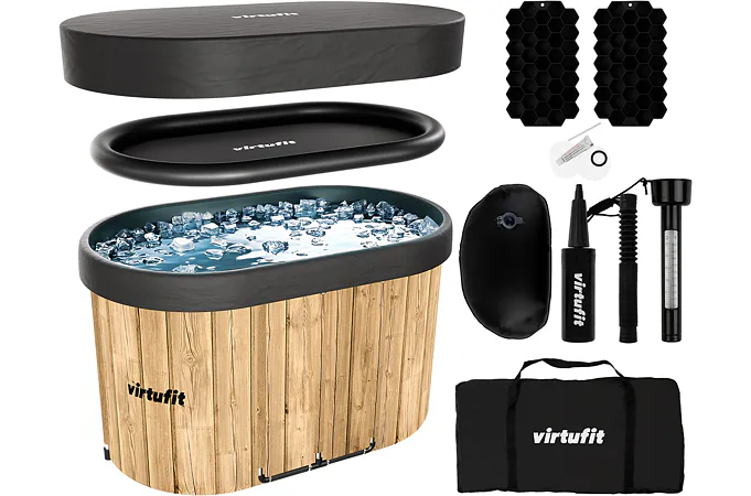 Otužovacia kaďa VIRTUFIT Oval Ice Bath Wood Look
