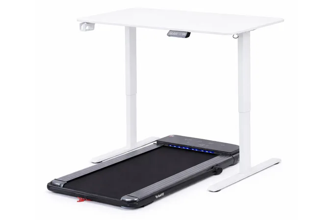 Set stolu a běžeckého pásu TRINFIT Office Fitness T50 bílý