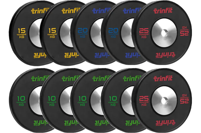 Sada olympijských kotúčov TRINFIT Bumper Plate Competition 160 kg