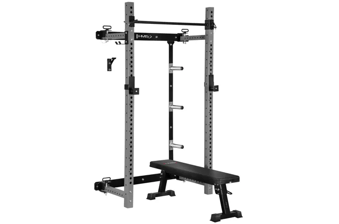 Multifunkčný skladací stojan s lavicou Power Rack HMS KLT34 sivý