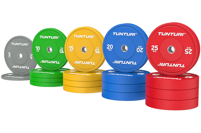 Set Olympijských Bumper kotúčov TUNTURI Platinum - 290 kg