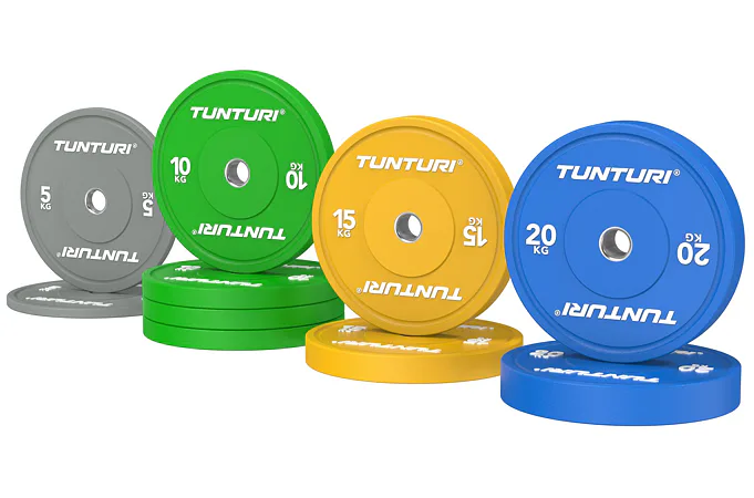 Set Olympijských Bumper kotúčov TUNTURI Platinum - 120 kg