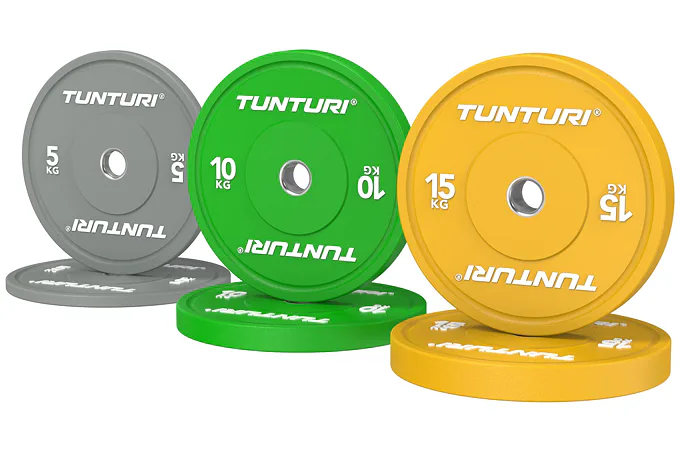 Set Olympijských Bumper kotúčov TUNTURI Platinum - 60 kg