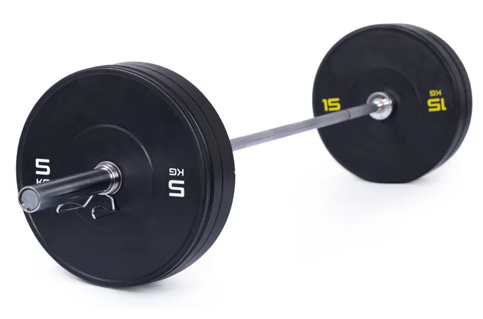 Olympijská činka TRINFIT 80 kg Bumper BLACK